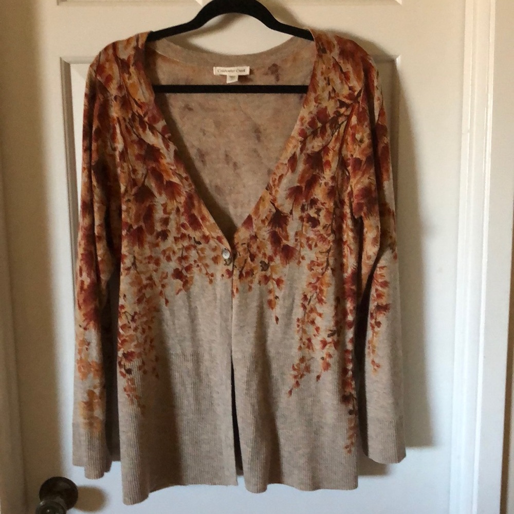 Coldwater Creek cardigan with one button closure